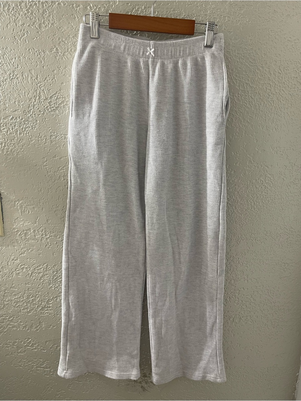 Sweetly Light Gray Waffle Knit Lounge Pants XS